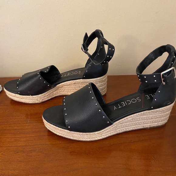 Sole Society Shoes - Black wedges size 10